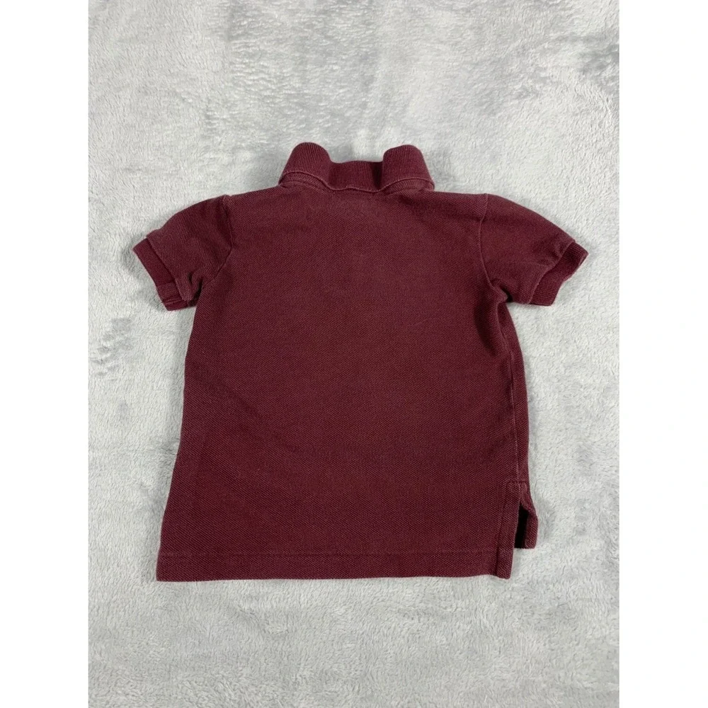 Ralph Lauren Baby Polo Shirt Size 8M Burgundy Pony Logo Short Sleeve